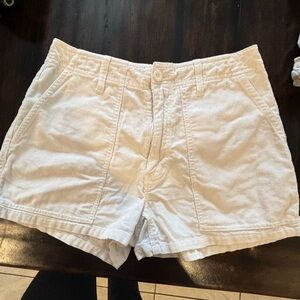 White corduroy Brixton shorts with pockets